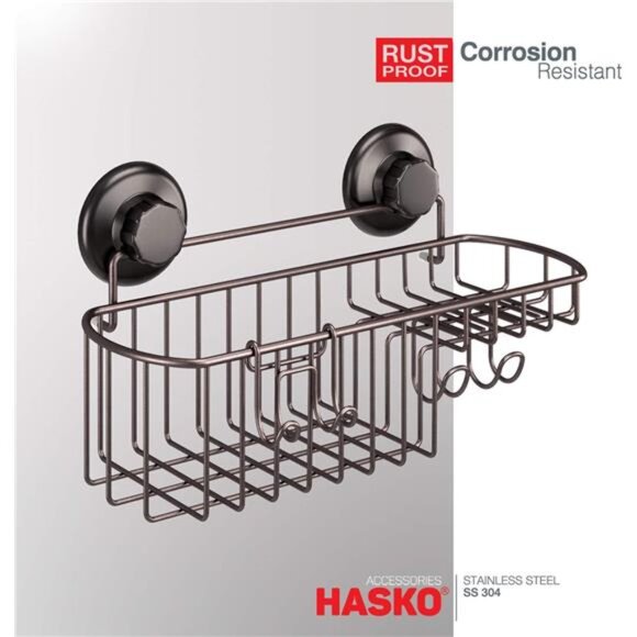 Powerful Vacuum Suction Cup Shower Caddy Basket for Shampoo - Combo Organizer - Picture 6 of 7